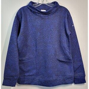 Columbia Upper Banks Funnel Pullover Long Sleeve Top Women's M Blue Pockets